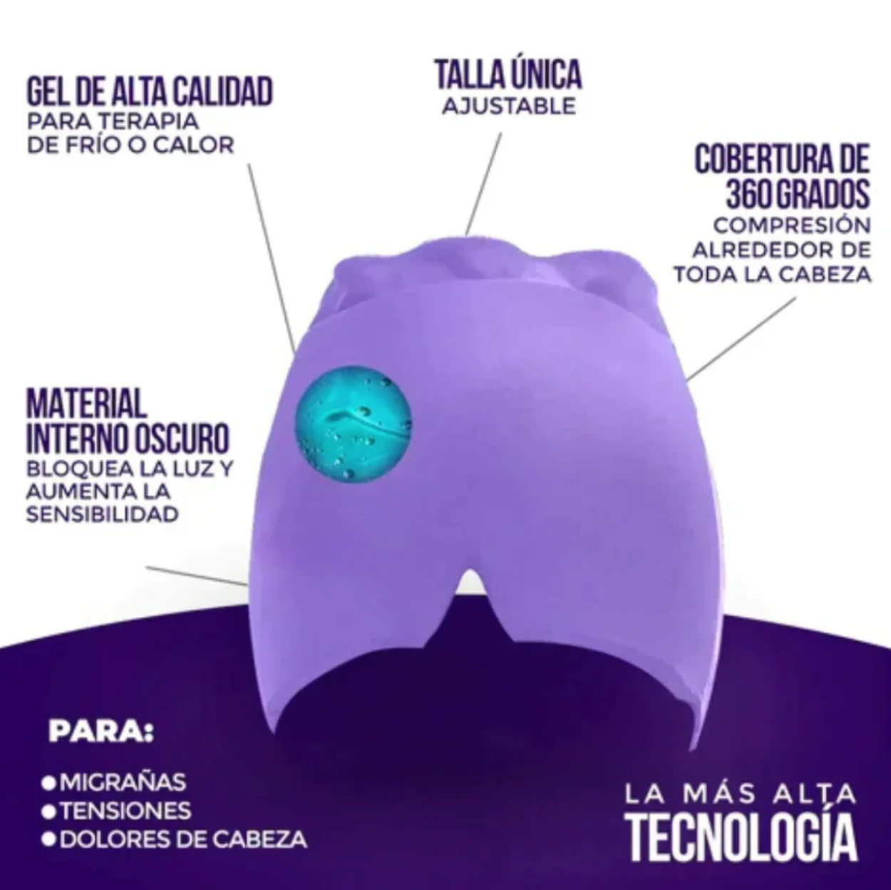 MediGel - Gorro terapéutico para el dolor de cabeza